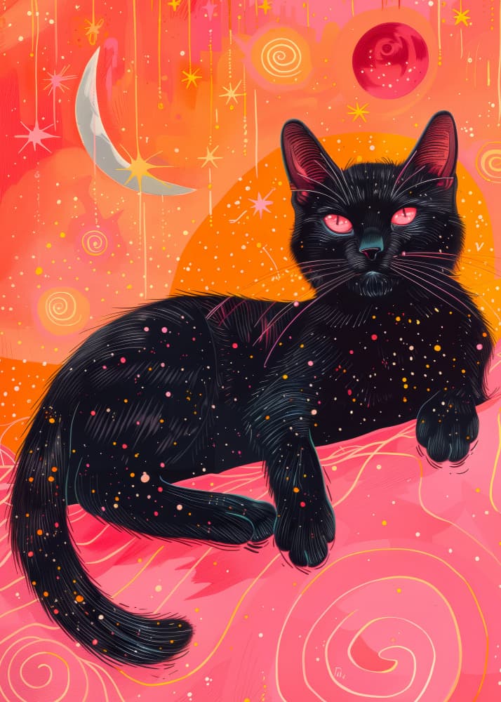 Magical Cosmic Cat by Justyna Jaszke — canvas wall art