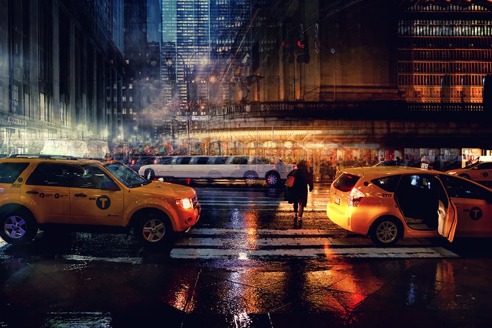 Rainy City Night by Massimo Della Latta — canvas wall art