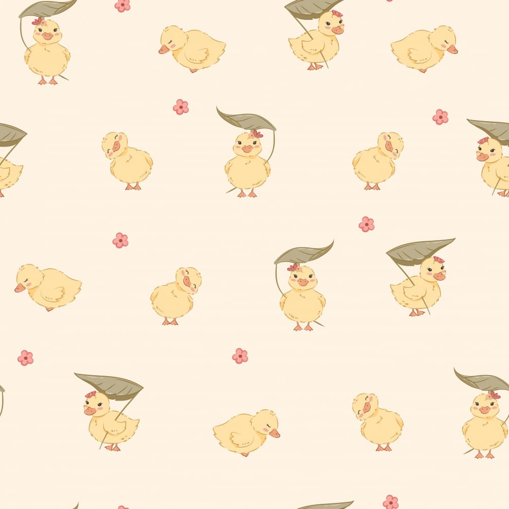 Whimsical Ducklings Pattern by Weronika Gross — canvas wall art