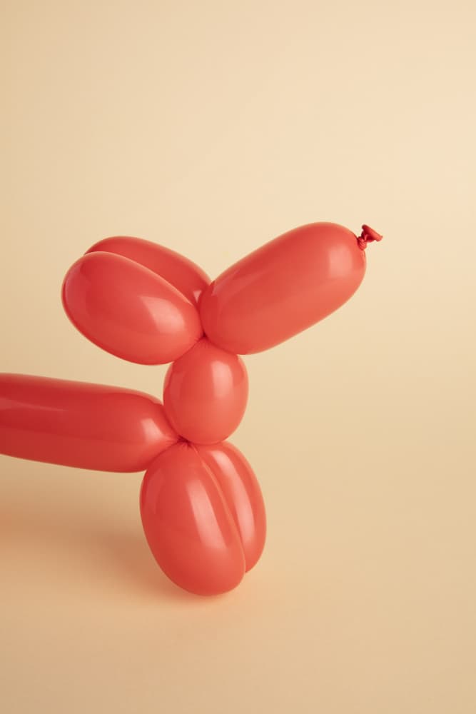 Playful Red Balloon Dog by Julia Ramiro — canvas wall art