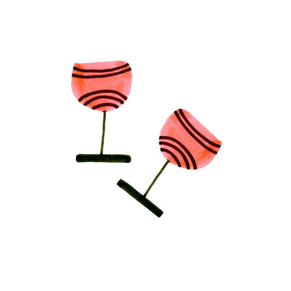 Abstract Pink Wine Glasses by Michele Channell — canvas wall art