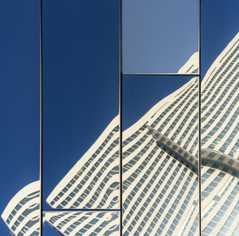 Abstract Building Reflections by Gerard Jonkman — canvas wall art