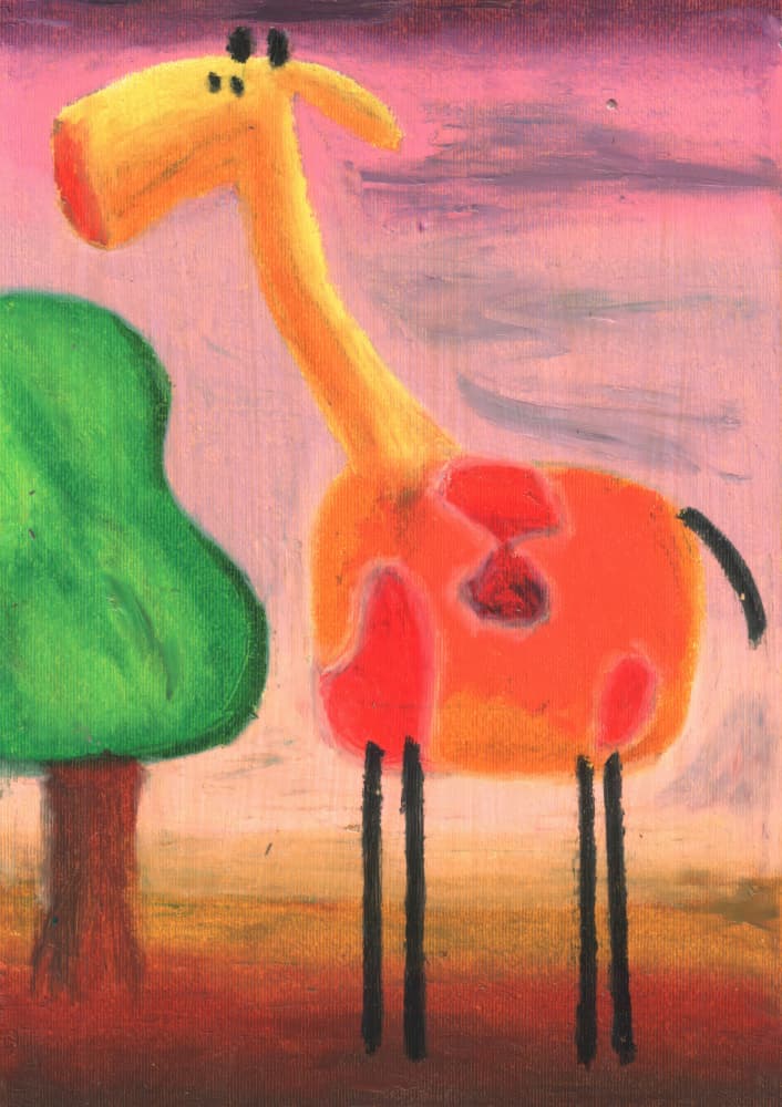 Playful Spotted Giraffe by Kulik — canvas wall art