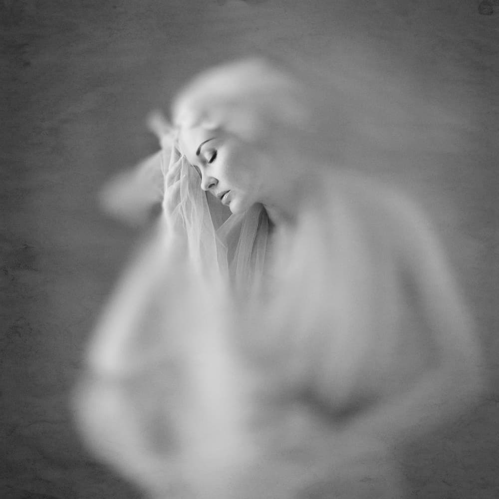 Ethereal Veiled Woman by Mel Brackstone — canvas wall art
