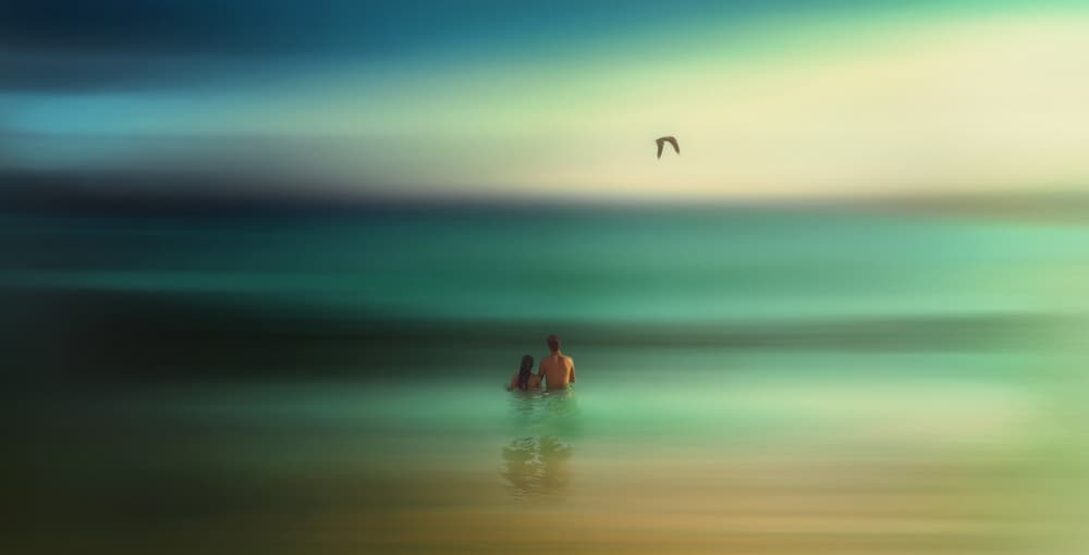 Dreamy Ocean Couple by Sherin.Abdou — canvas wall art