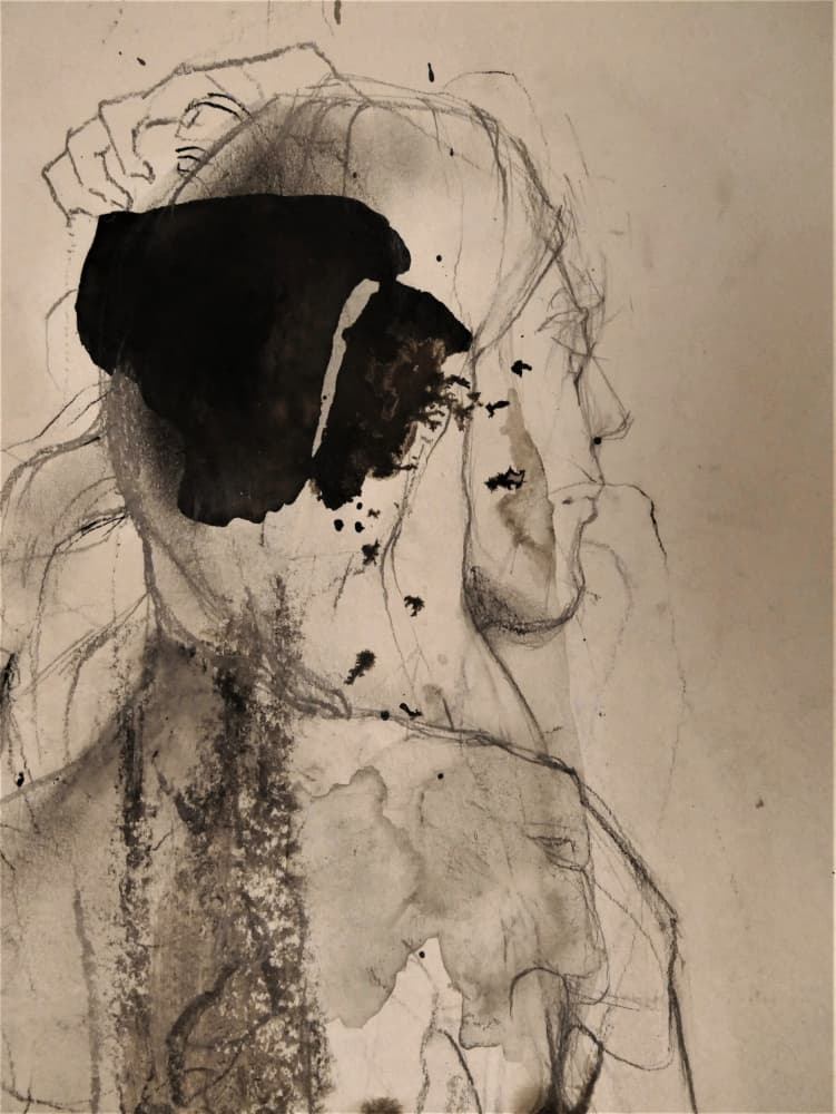 Moody Abstract Figure by Doris Schmitz — canvas wall art