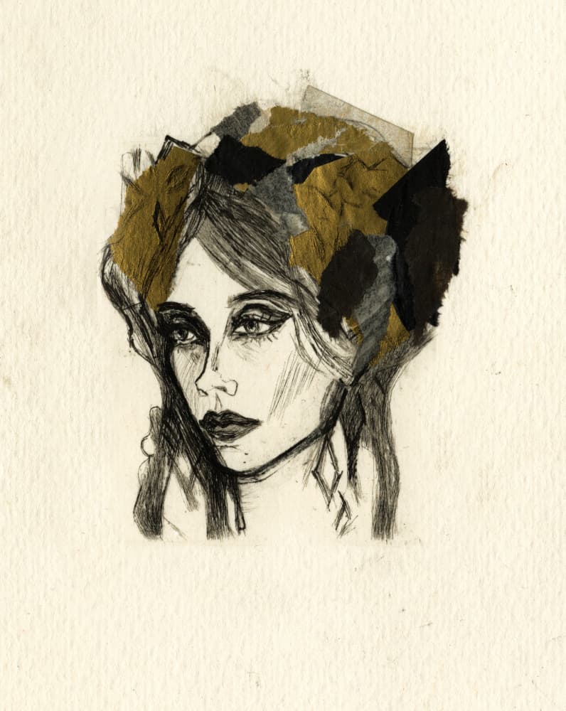 Expressive Portrait of Woman by Ute Rathmann — canvas wall art