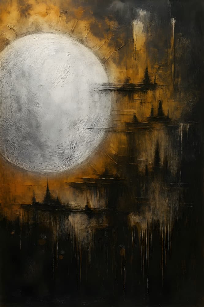 Mystical Moon City by HUGO — canvas wall art