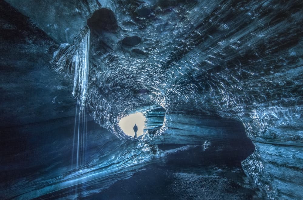 Blue Ice Cave Light by Peter Svoboda MQEP — canvas wall art