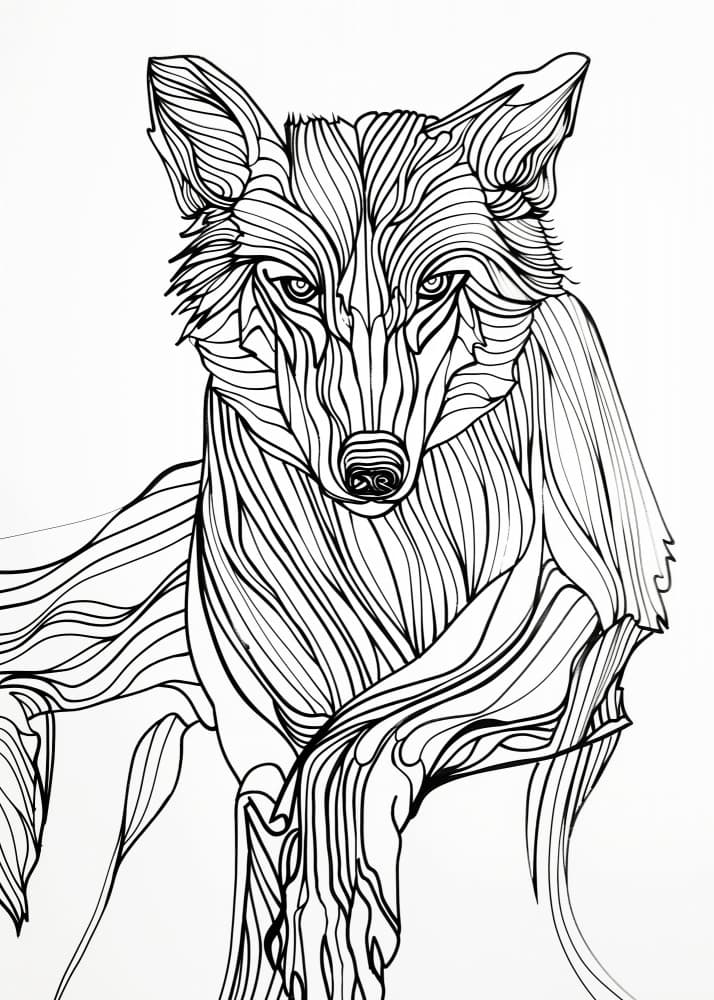 Elegant Line Fox by Justyna Jaszke — canvas wall art