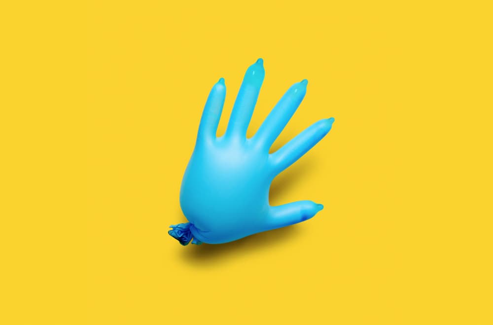 Playful Blue Glove by Artem Pozdniakov — canvas wall art