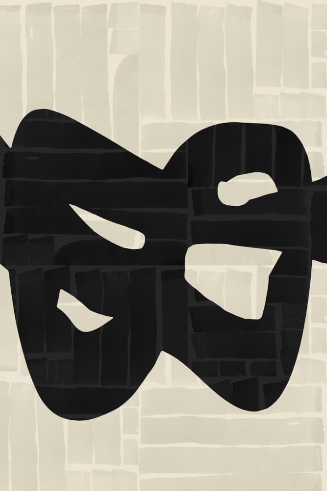Abstract Black Mask by casa cartissi — canvas wall art