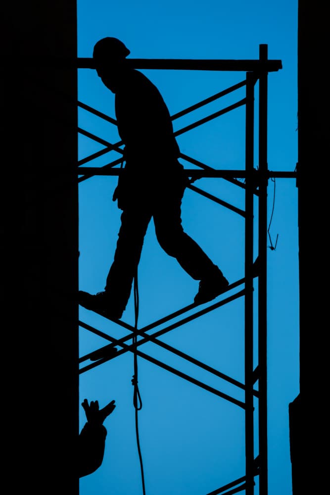 Construction Worker Silhouette by Tal Paz-Fridman — canvas wall art