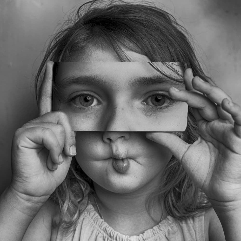 Playful Girl Funny Face by Ruth Franke — canvas wall art