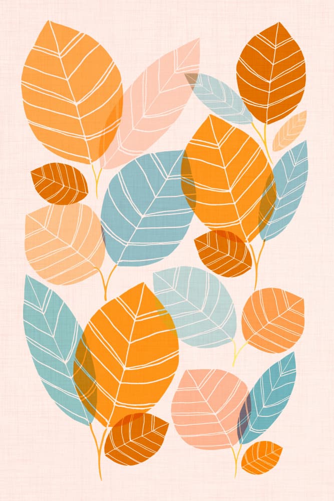 Colorful Leaf Sketch by Kristian Gallagher — canvas wall art