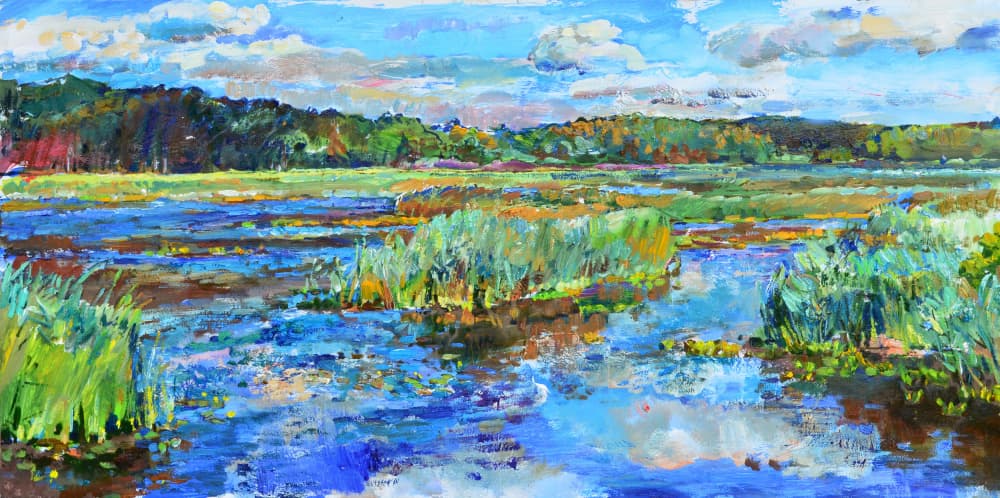 Vibrant Marsh Landscape by Andrii Kutsachenko — canvas wall art