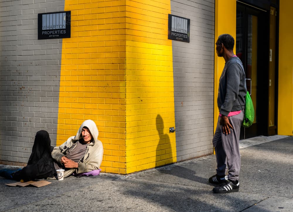Street Corner Yellow Wall by Tong Zhang — canvas wall art