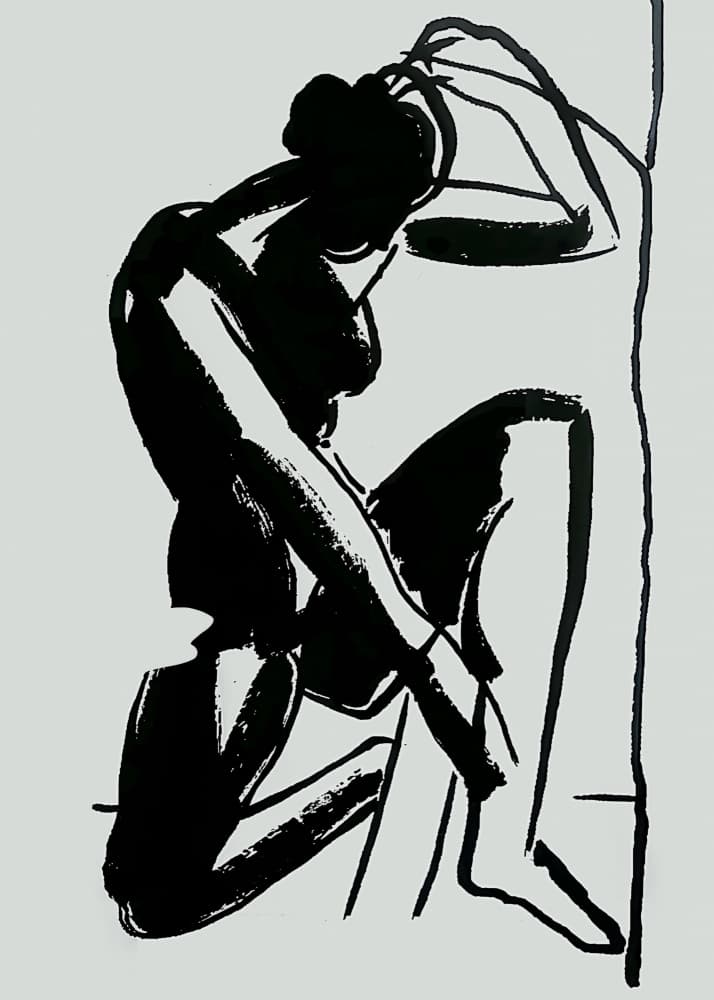 Graceful Seated Nude by May Hilma — canvas wall art