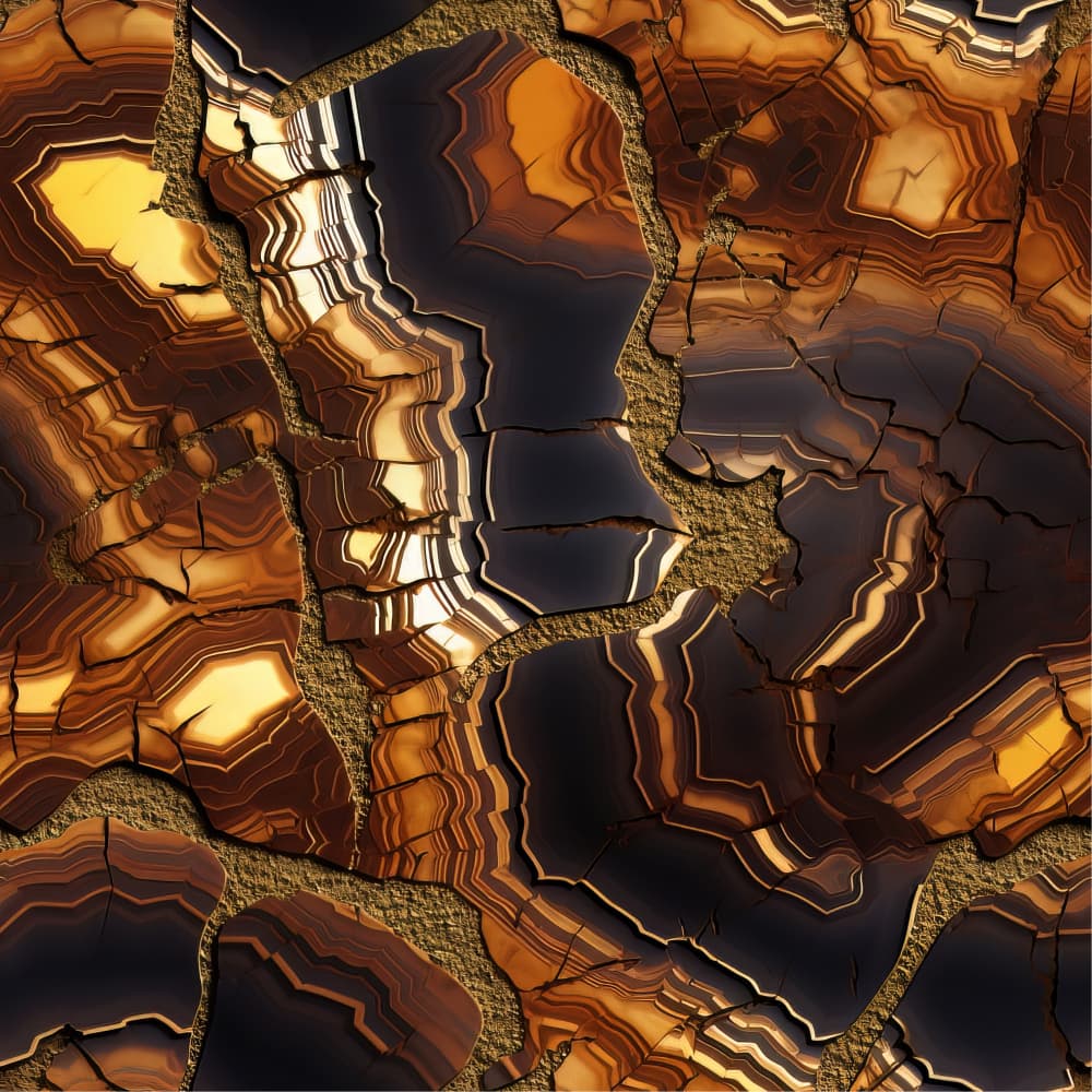 Golden Agate Layers by Bilge Paksoylu — canvas wall art