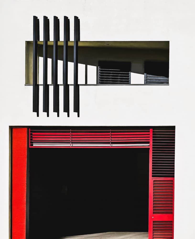 Geometric Red Architecture by Arnon Orbach — canvas wall art