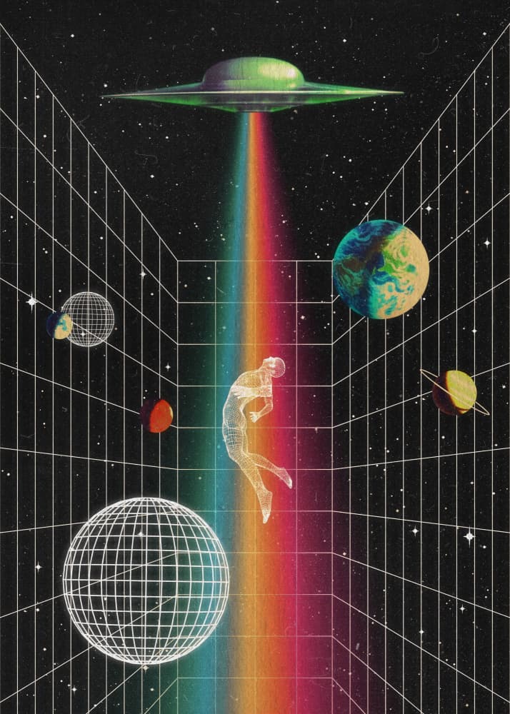 Cosmic Rainbow Journey by Nibera — canvas wall art