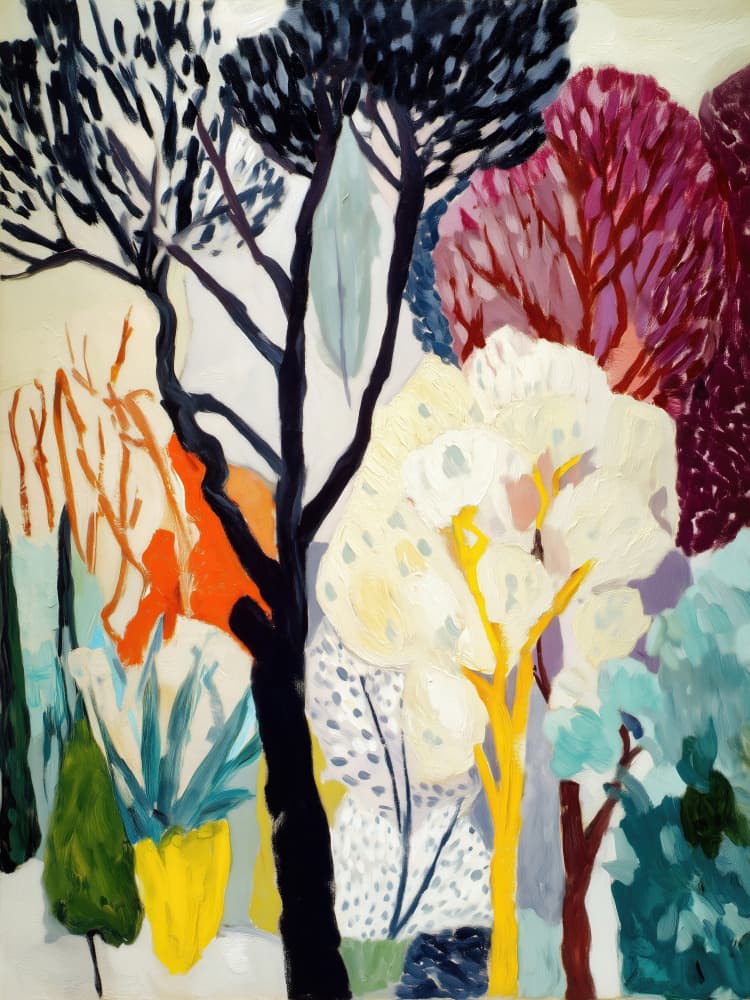 Colorful Forest Trees by CATS AND DOTZ — canvas wall art