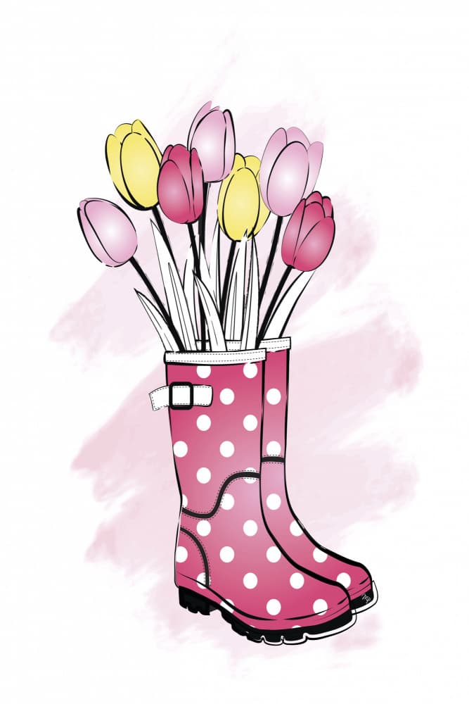 Spring Tulip Boots by Martina — canvas wall art
