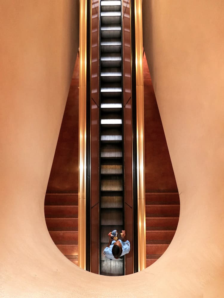 Overhead Escalator Descent by Robin Wechsler — canvas wall art