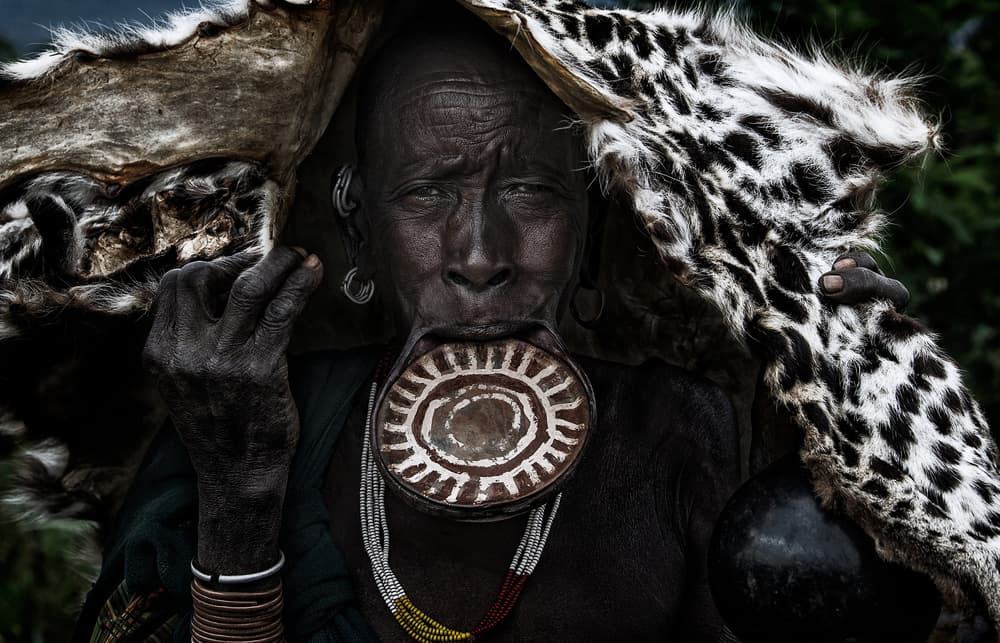 Mursi Lip Plate Portrait by Joxe Inazio Kuesta Garmendia — canvas wall art
