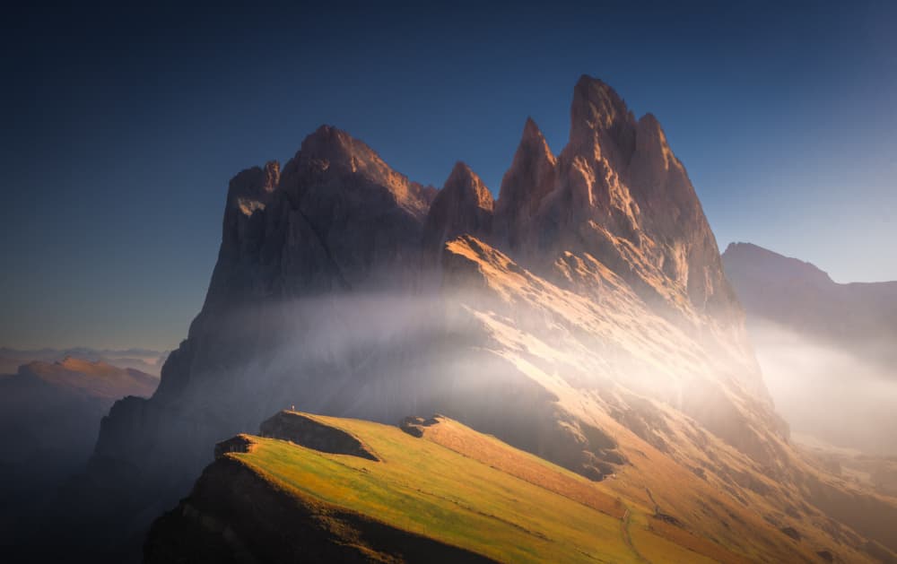 Misty Mountain Peaks by Bing Li — canvas wall art