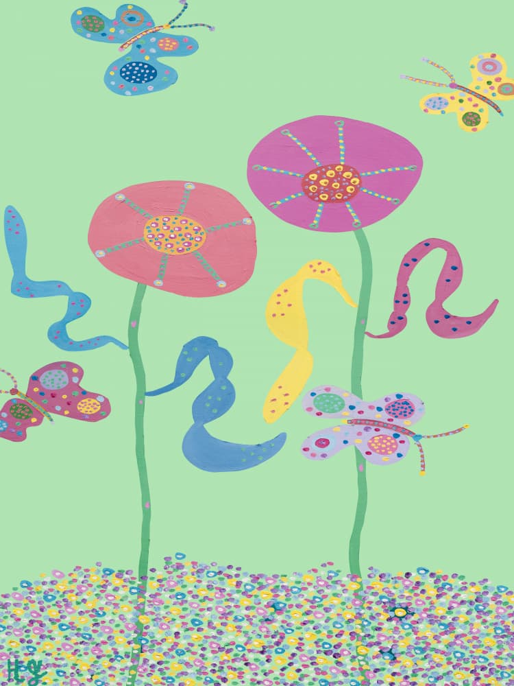 Whimsical Flower Garden by Helen Joynson — canvas wall art