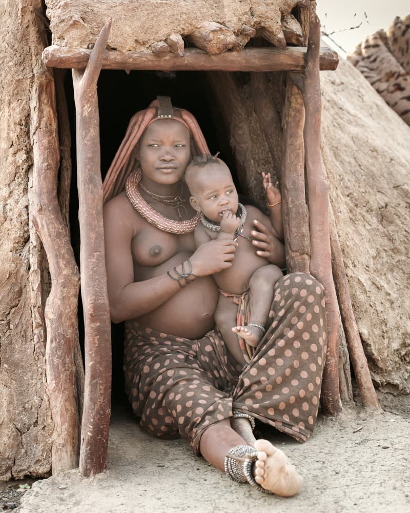 Himba Mother and Child by Tori E Bohn — canvas wall art