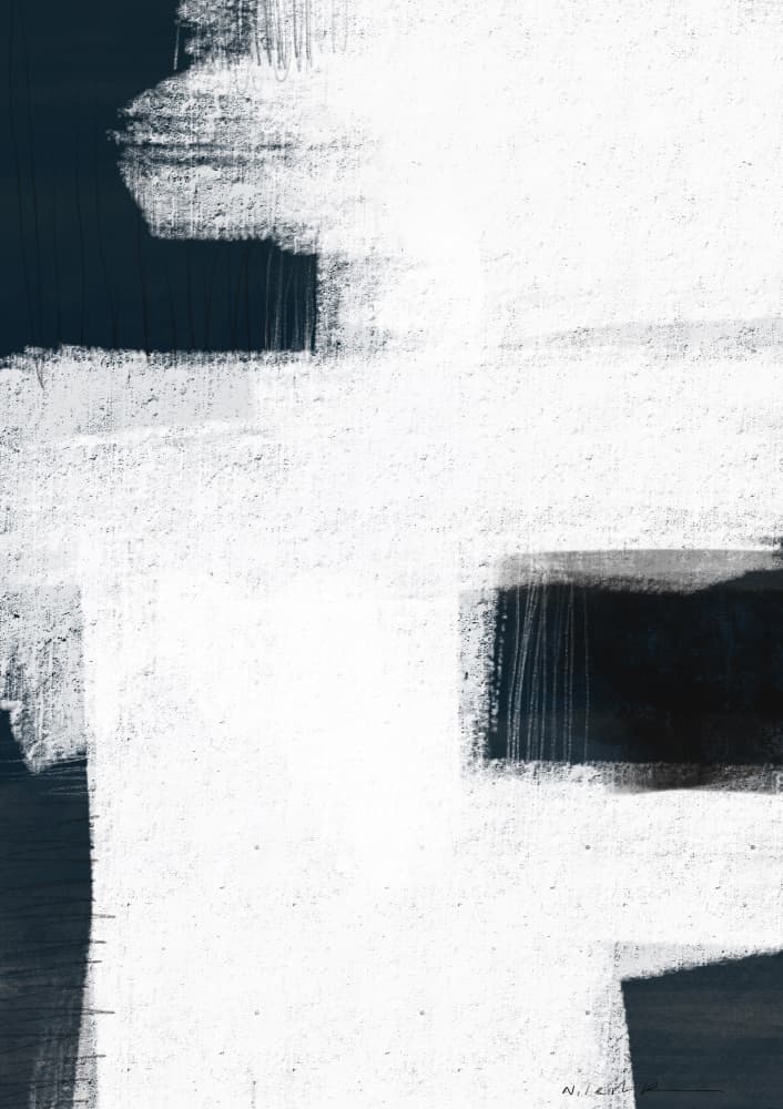 Abstract White Strokes by Nilesh Kulkarni — canvas wall art