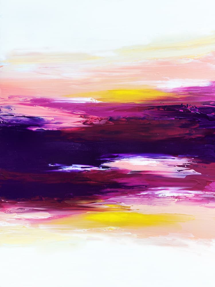 Vibrant Sunset Abstract by Alyson Storms — canvas wall art
