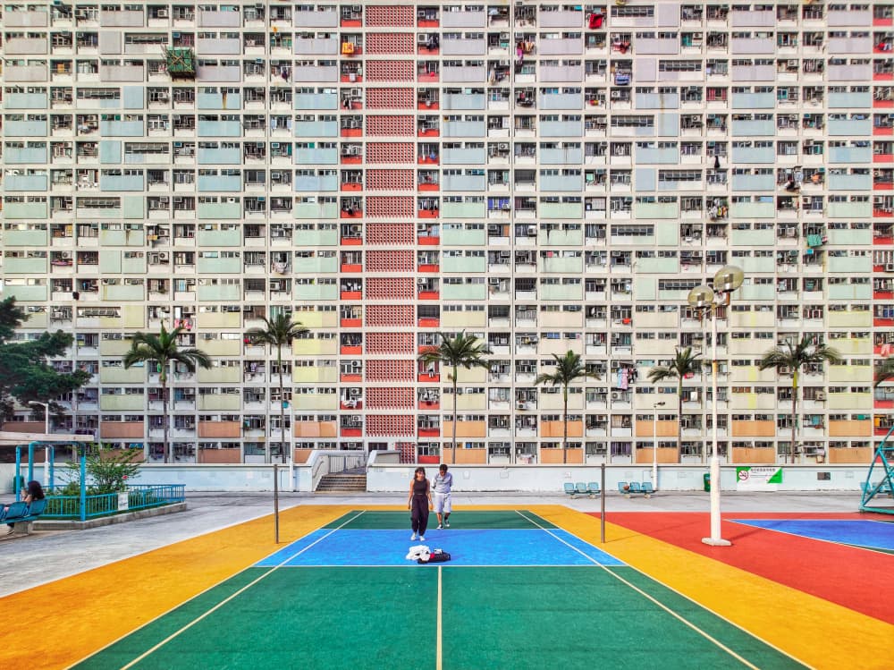 Colorful Hong Kong Apartments by Tong Ho Chung Howard — canvas wall art