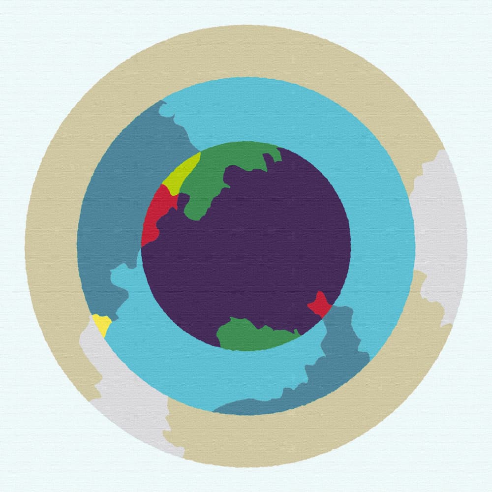 Layered Cosmic Globe by Rafa Mateo — canvas wall art