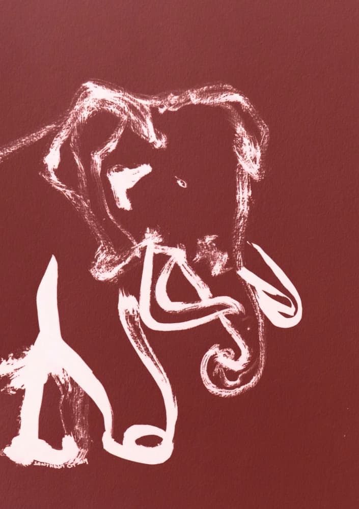 Abstract Elephant Sketch by Santhosh ch — canvas wall art