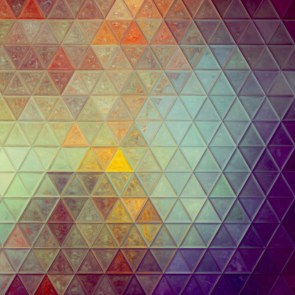Vibrant Geometric Triangles by Justyna Jaszke — canvas wall art