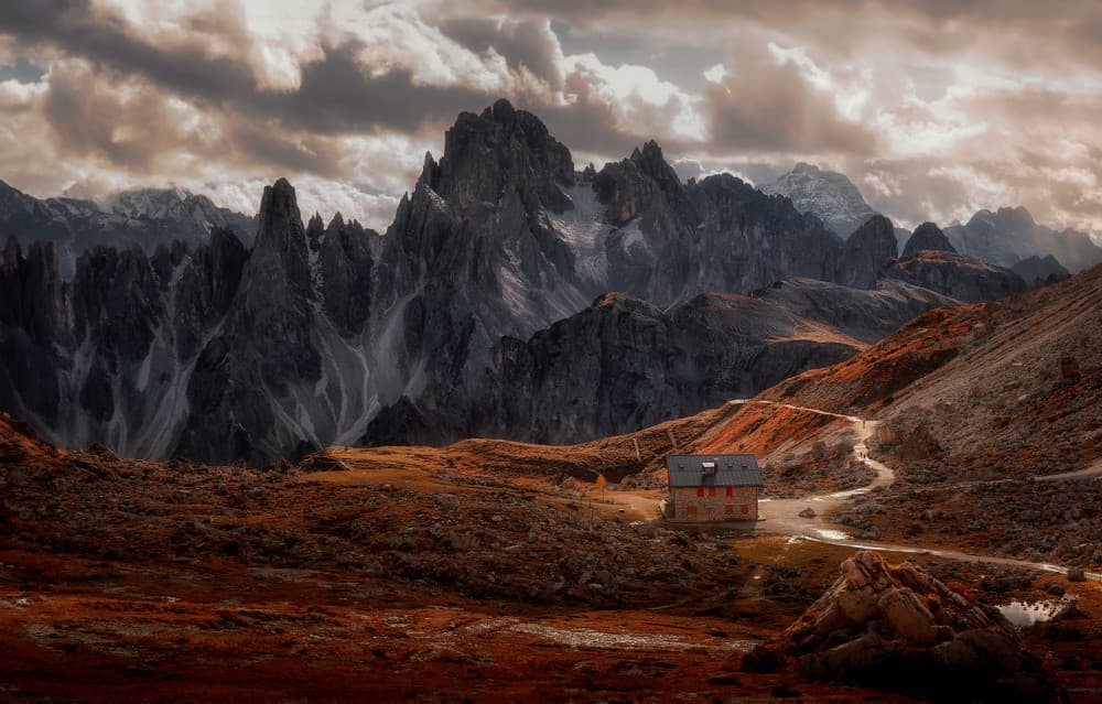 Remote Mountain Cabin by Leechee Z — canvas wall art