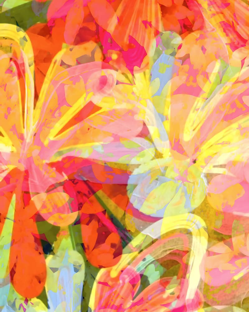Vibrant Abstract Flowers by Uma Gokhale — canvas wall art