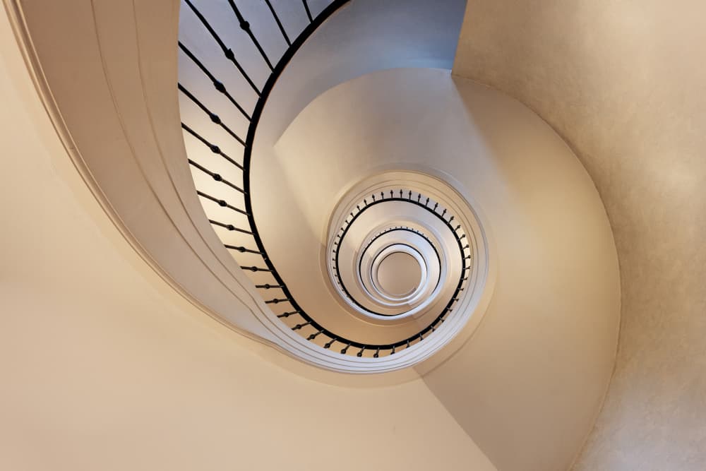 Elegant Spiral Descent by fotomarion — canvas wall art