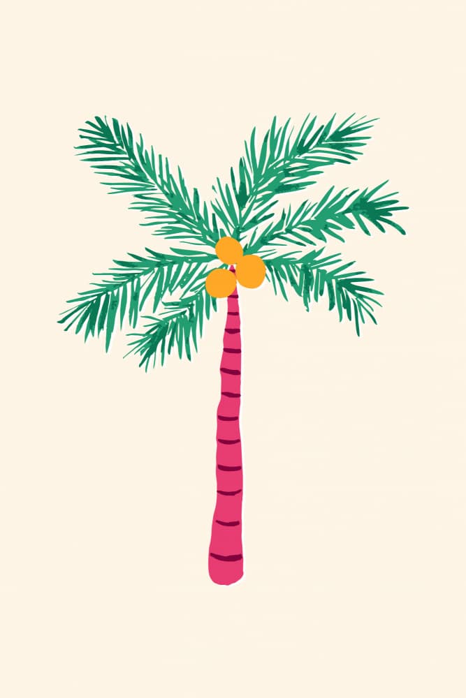 Vibrant Pink Palm Tree by Karen Menzenbach — canvas wall art