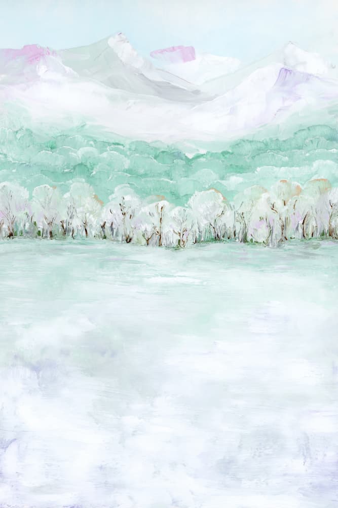 Winter Mountain Serenity by Rosana Laiz Blursbyai — canvas wall art