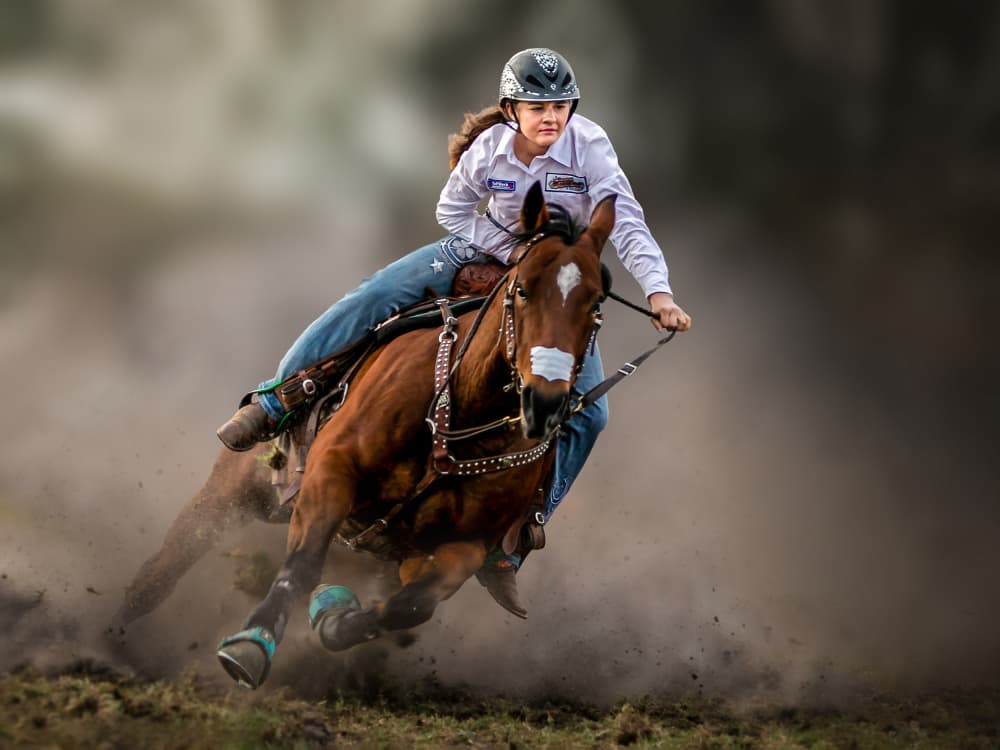Barrel Racing Speed by Irene Wu — canvas wall art