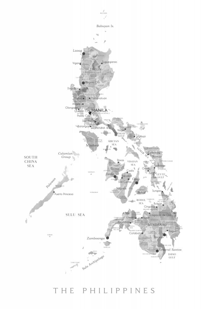 Philippines Island Map by Rosana Laiz Blursbyai — canvas wall art