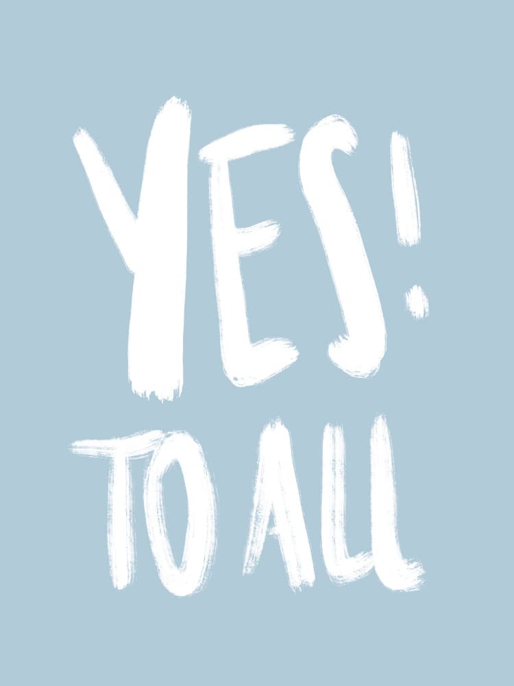 Yes To All Light Blue by Anis Illustration — canvas wall art