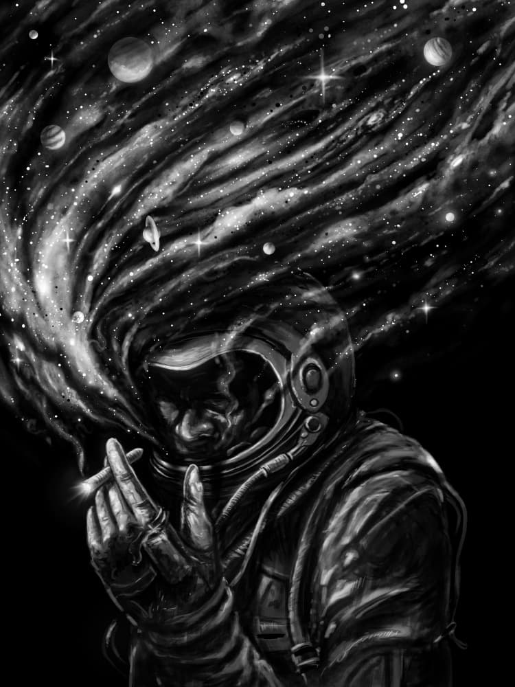 Astronaut Cosmic Smoke by Nicebleed — canvas wall art