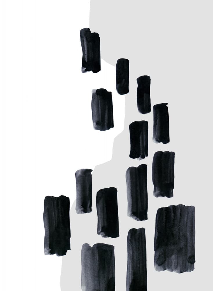 Modern Monochrome Strokes by Rosana Laiz Blursbyai — canvas wall art