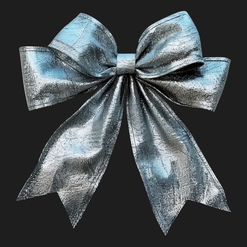 Shiny Silver Bow by Marika Barsrsind β canvas wall art
