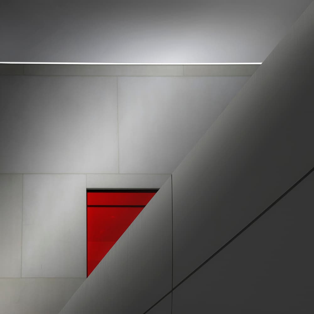 Modern Red Geometry by Marc Huybrighs — canvas wall art